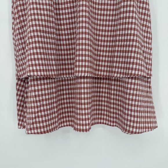 NWT Pleione Women's Puff Sleeve Dress Size‎ 1X Shoulder Ruffle Checkered - Picture 7 of 14